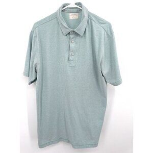 Linksoul Polo Shirt Men Sz L Blue Short Sleeve Golf Tempus Fugit